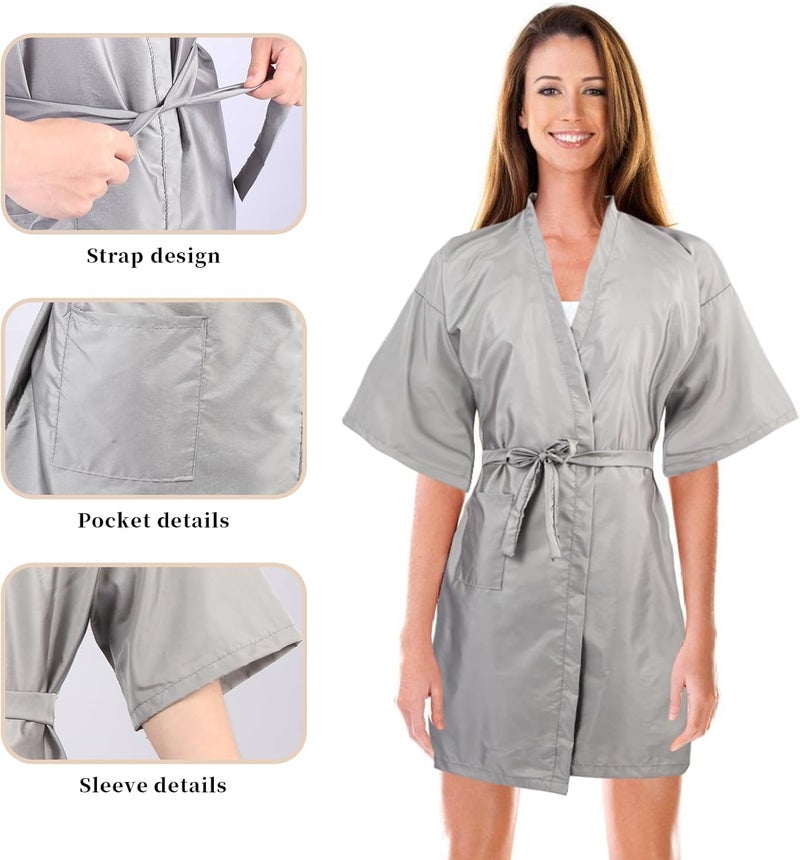 YELEGAI Salon Client Gown Robes Cape Hair Cutting Smock with Adjustable Tie for Hair Cutting Barber Hairstyling - Image 2